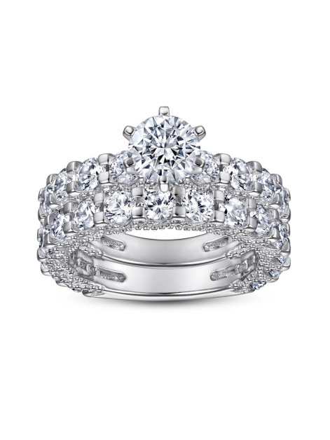 Round Moissanite Ring Set