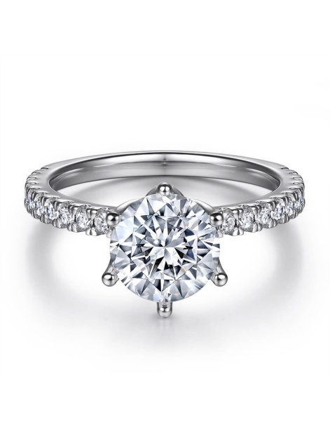 Round Moissanite Stone Ring