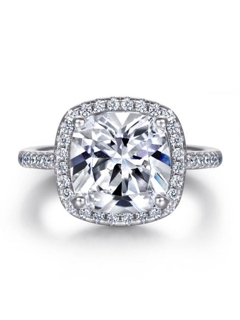 Cushion Cut  Moissanite Engagement Ring