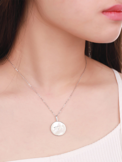 Personalized White Shell Name Pendant Necklace