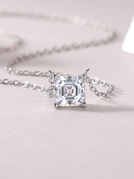 ASILEY Asscher Cut Moissanite Chain Necklace 