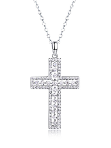 ASILEY Moissanite Cross Pendant Necklace