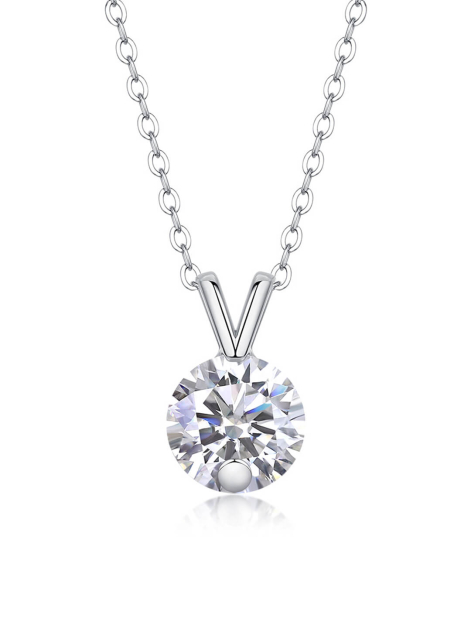 ASILEY Moissanite Pendant Necklace in 14K Gold Plating