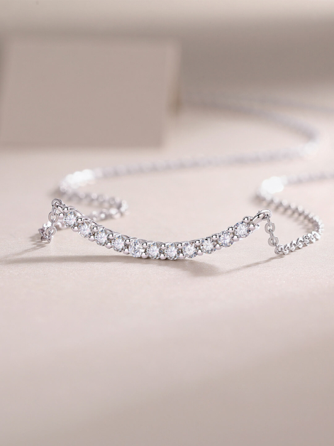 ASILEY Moissanite Smiley Chain Necklace