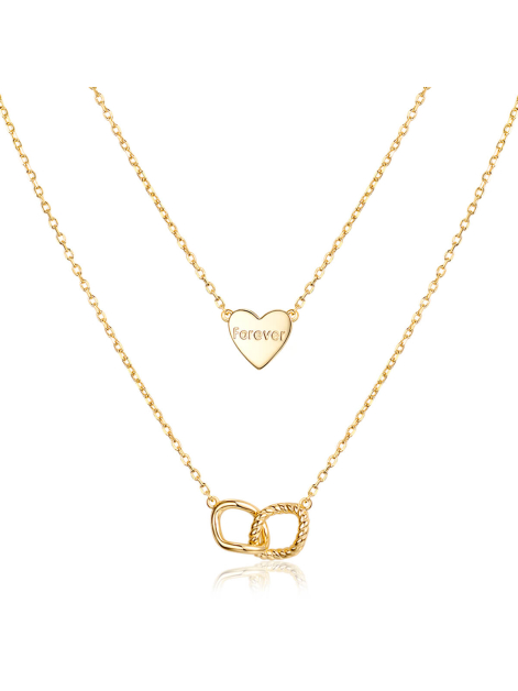 Asiley Personalized Heart Forever Multi Layered Necklace