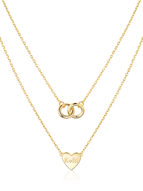 Asiley Personalized Heart Layered Necklace