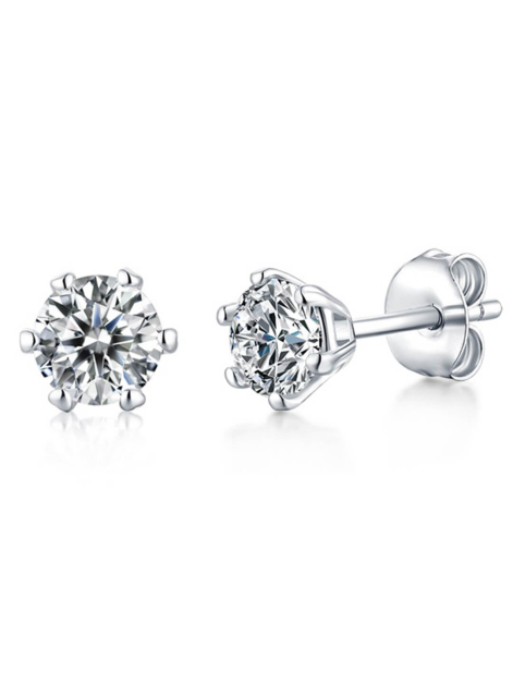 ASILEY Round Moissanite Stud Earrings