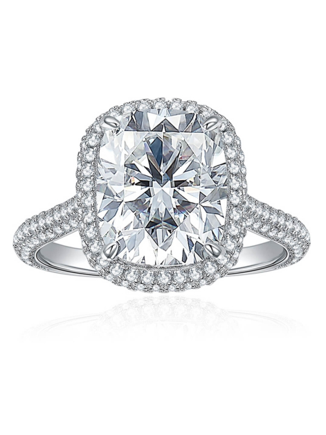 Custom Cushion-Cut Moissanite Engagement Ring