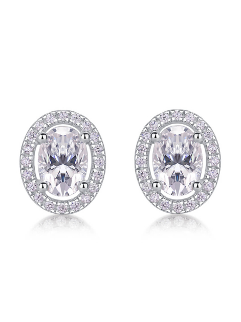 Custom Oval Cut Moissanite Stud Earrings