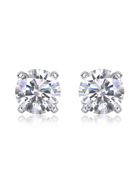 Custom Round Cut Moissanite Stud Earrings