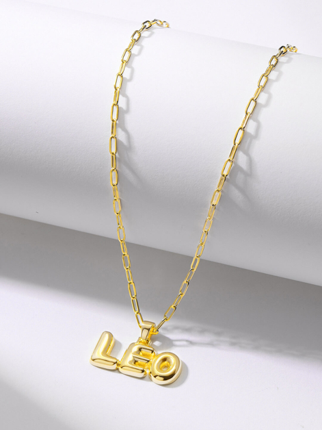Custom Bubble Letter Pendant Necklace For Women