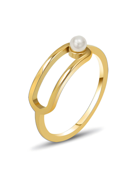 Geometric Wrap Pearl Ring