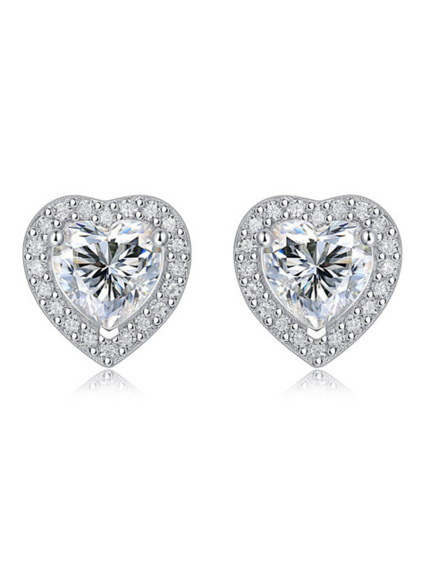 Heart Cut Moissanite Stud Earrings