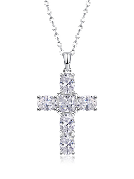 6 Carat Moissanite Luxury Necklace in 925 Sterling Silver