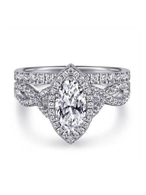 Asiley Marquise Cut Moissanite Wedding Set For Women