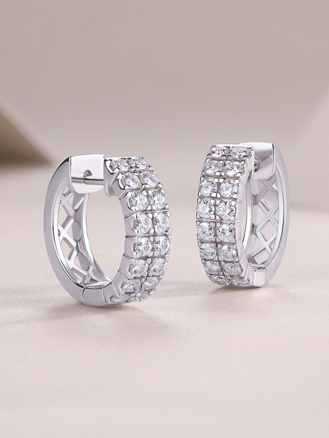 ASILEY Moissanite 1.12CTW Huggie Earrings