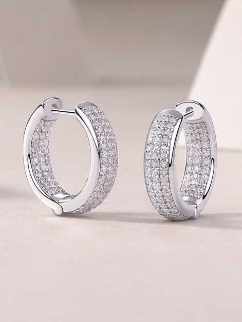 ASILEY Moissanite Hoop Earrings in 14k Gold Plated Sterling Silver