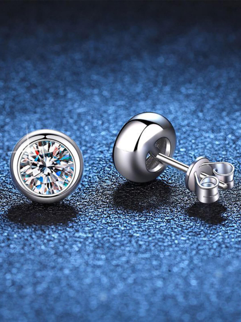 Round Cut Moissanite Bubble Stud Earrings