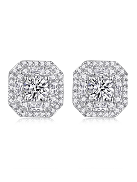 Round Cut Moissanite Simple Stud Earrings