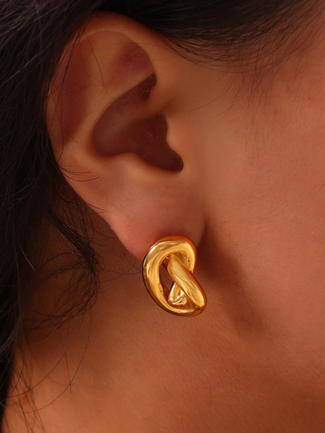 Geometric Love Line Twisted Earrings