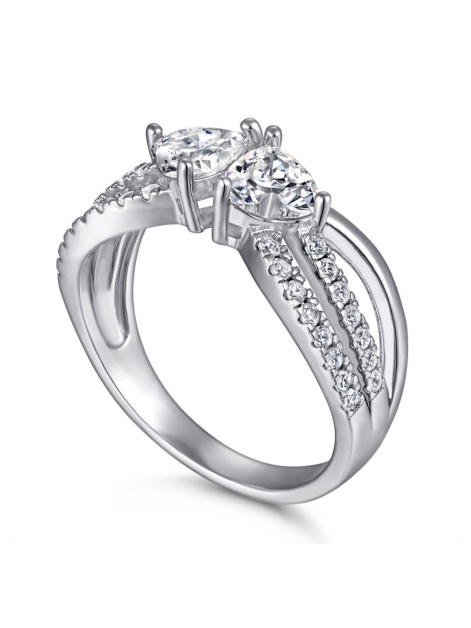 Dazzling Moissanite Heart Ring in Sterling Silver