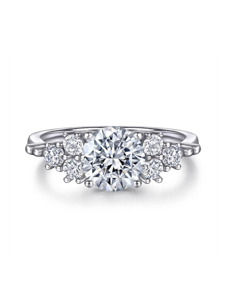 Round Cut 4-Prong Moissanite Ring