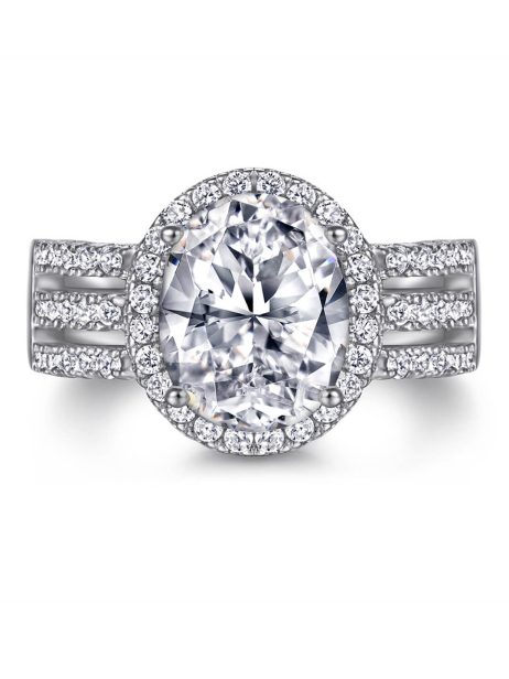 Oval Moissanite Engagement Ring 