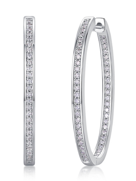 ASILEY Moissanite Silver Hoop Earrings