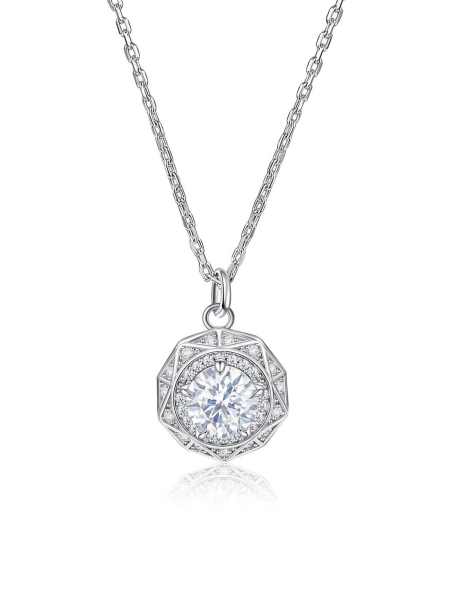 ASILEY Round Cut Moissanite Necklace For Women