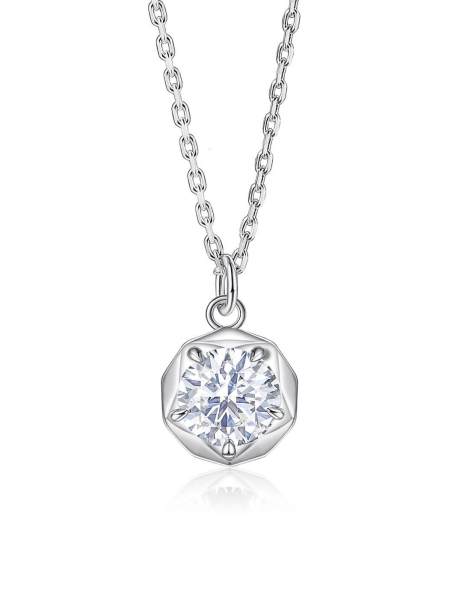 ASILEY Round Cut Moissanite Necklace