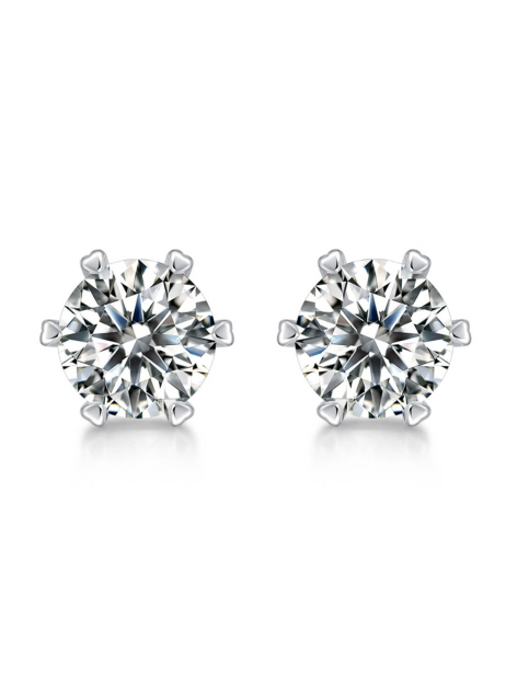 ASILEY Round Moissanite Stud Earrings