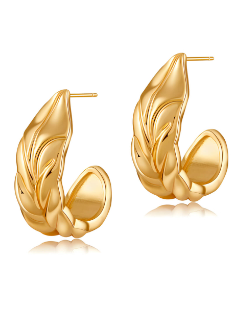 Feather Stud Retro Earrings