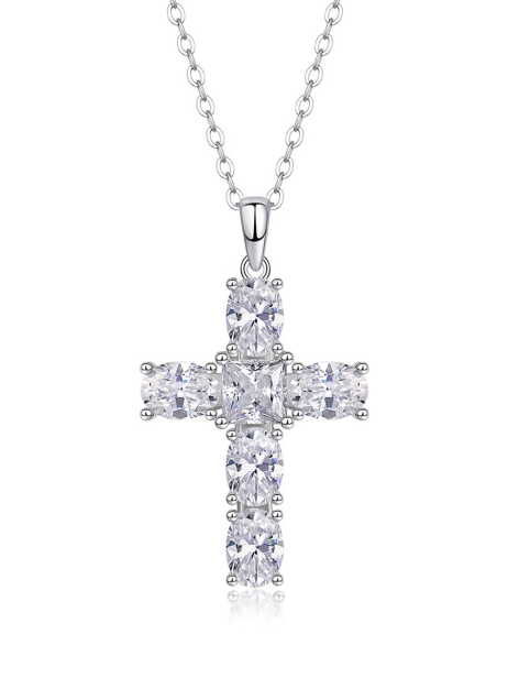 6 Carat Moissanite Luxury Necklace in 925 Sterling Silver