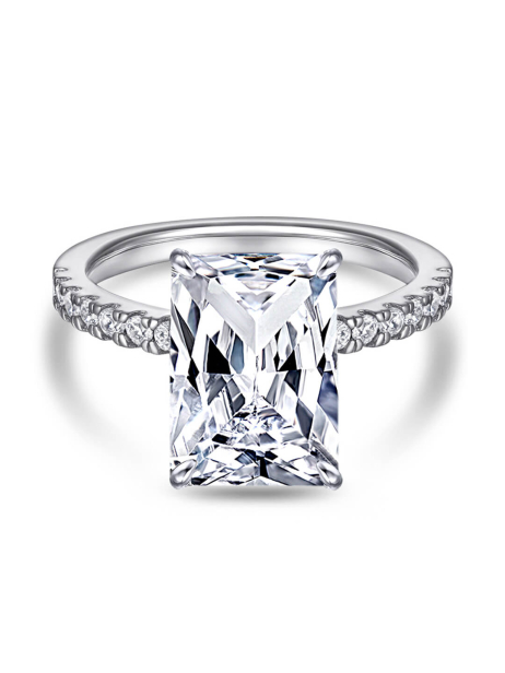 Asiley Radiant Cut Moissanite Ring For Momen 