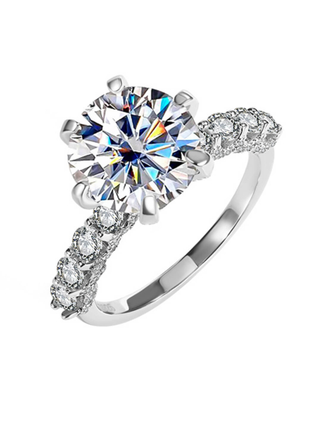 Halo Round Cut Moissanite Ring