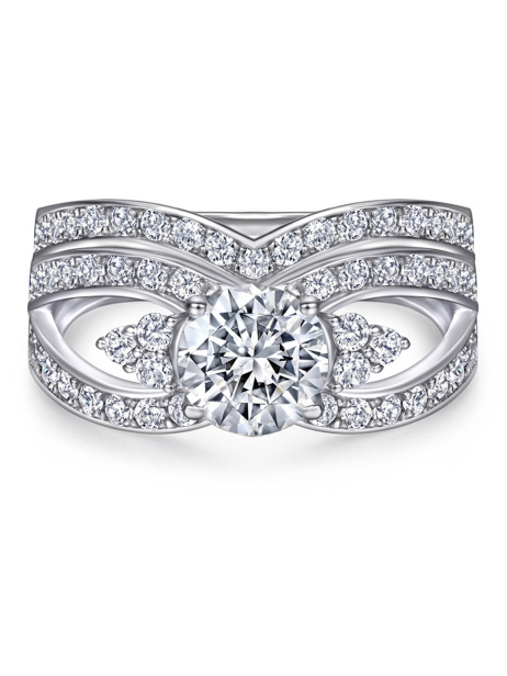 Sterling Silver Moissanite Ring Set